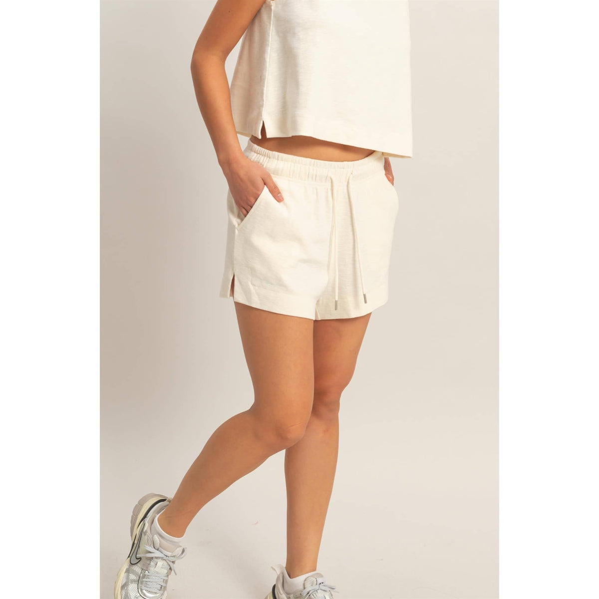 Cotton Drawstring Pocket Shorts