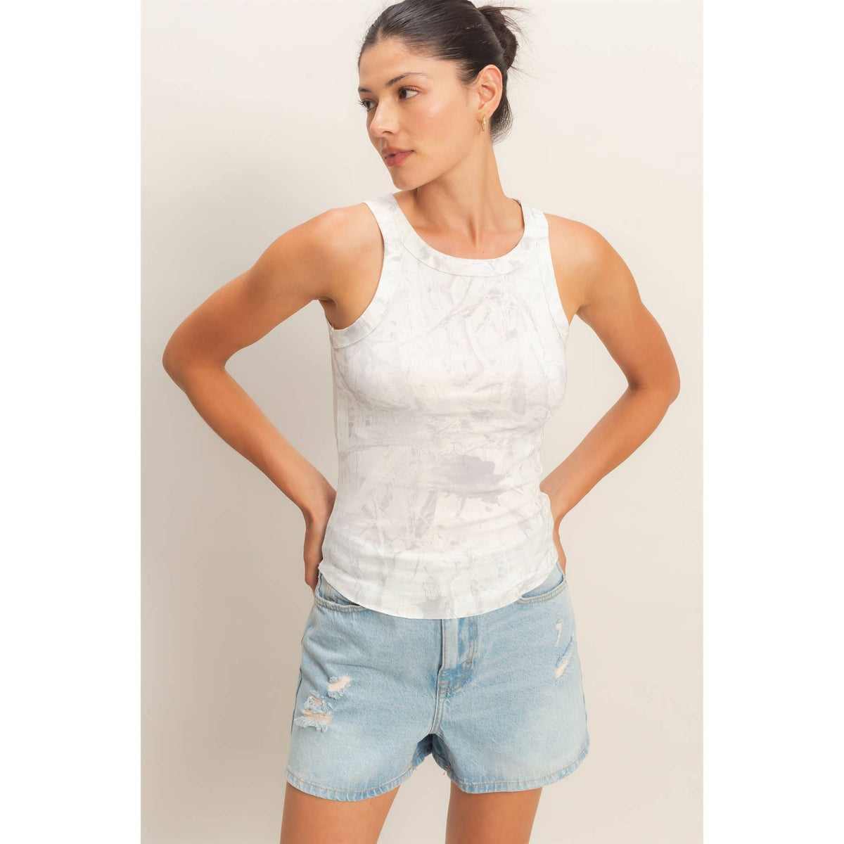 Cloud Wash Ribbed Knit Tank
