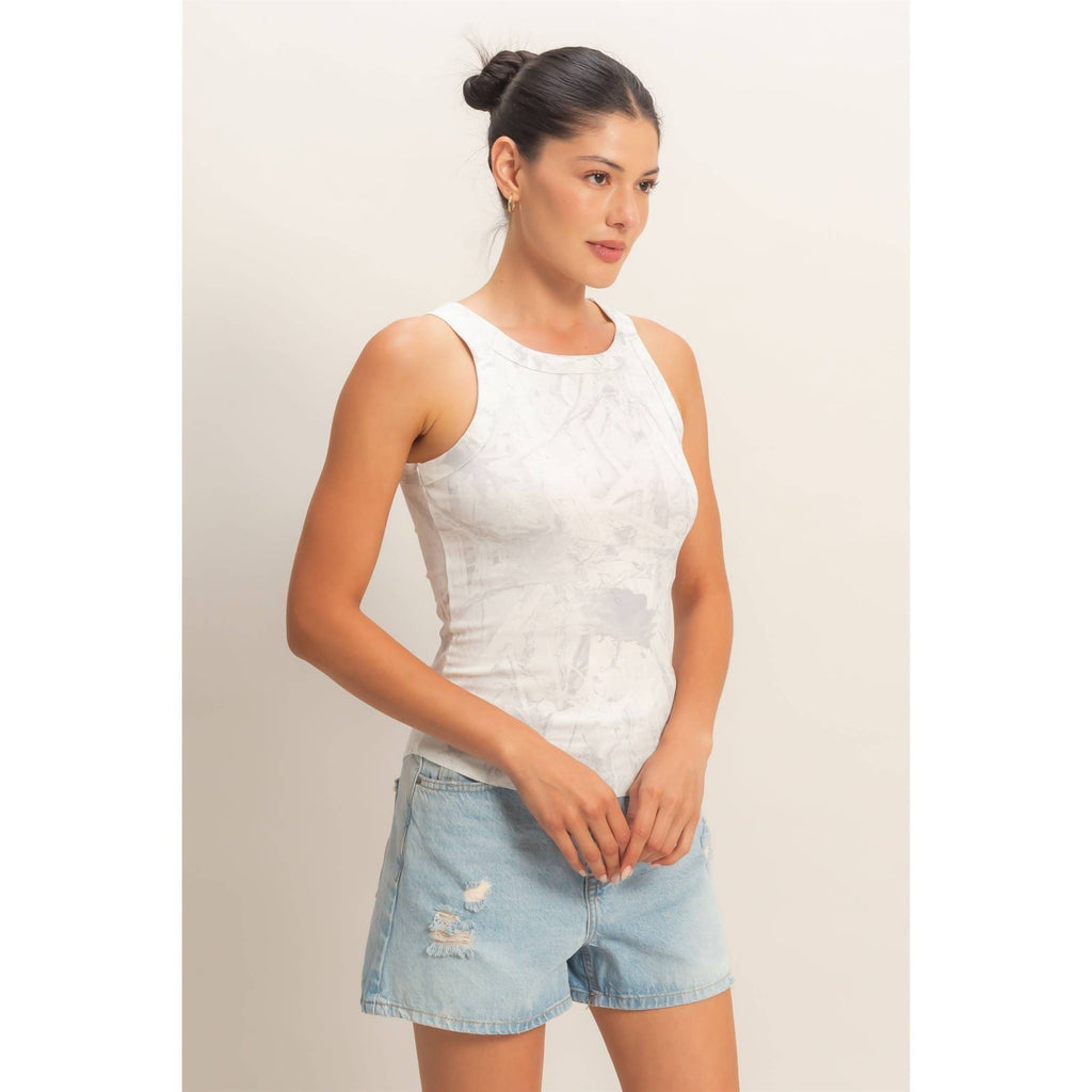 Cloud Wash Ribbed Knit Tank