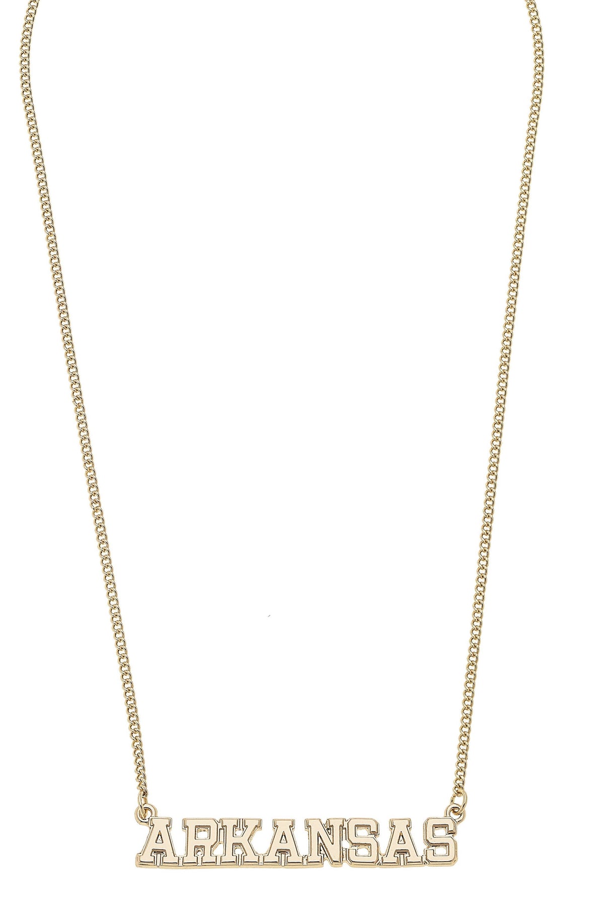 Arkansas Razorbacks Varsity Outline Necklace