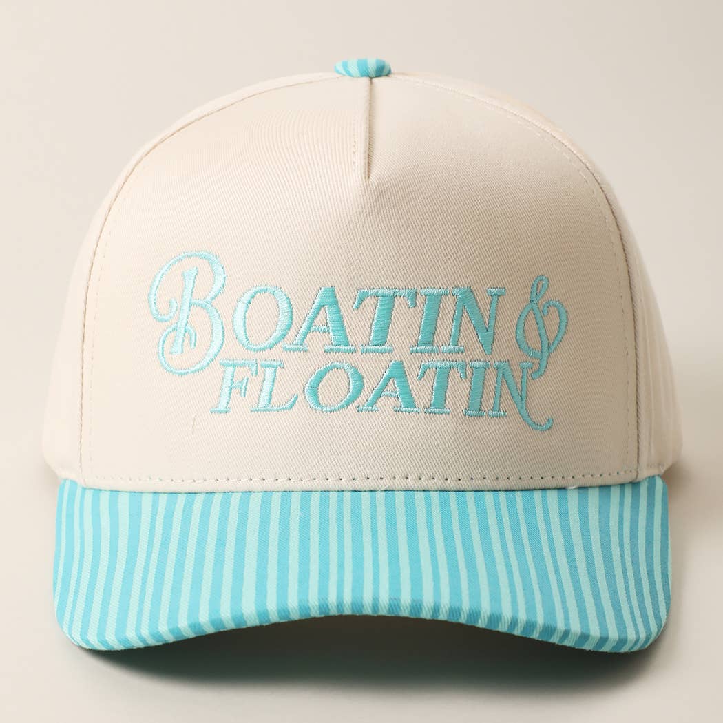 Boatin & Floatin Embroidered Seersucker Brim Trucker Hat
