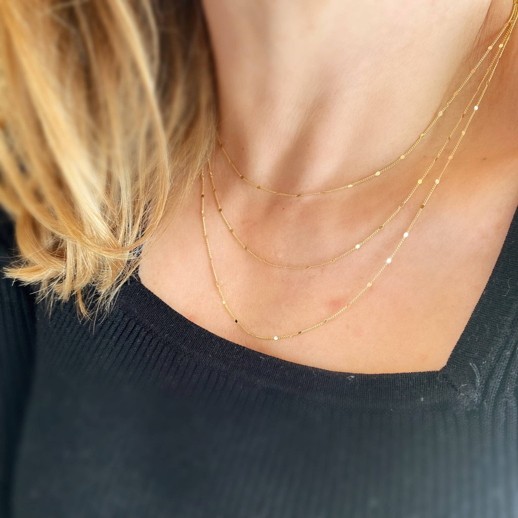 18k Gold Filled 1mm Curb Chain