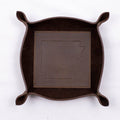 Arkansas Leather Embossed Valet Tray   Dark Brown   8x8
