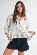 Ruffle Button Down Top