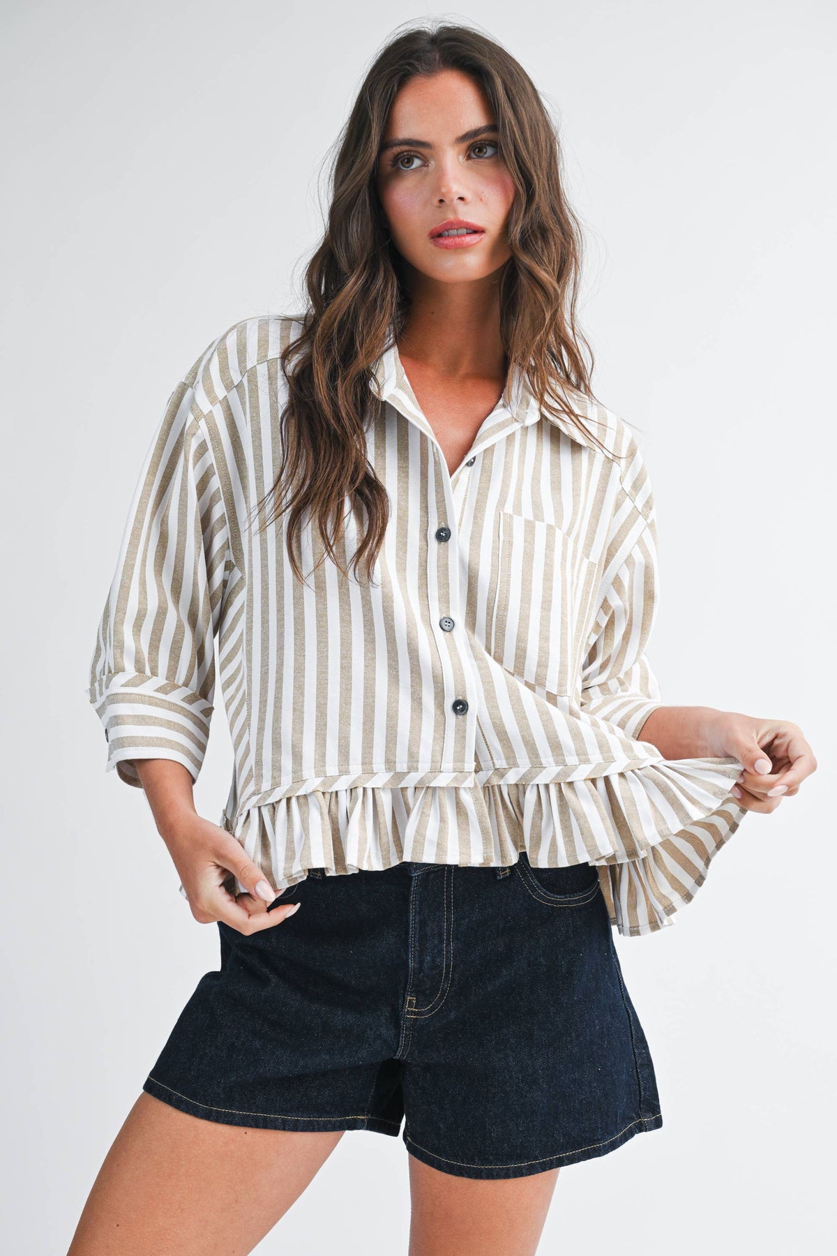 Ruffle Button Down Top